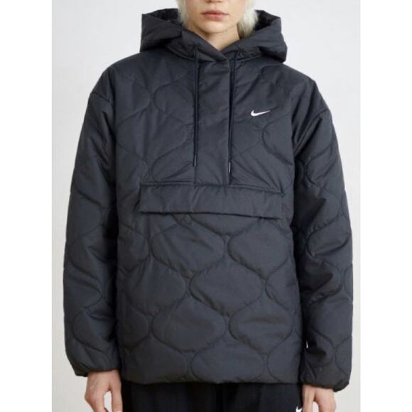 Nike Sportswear Essential Women's Quilted Anorak Jacket FZ7364-010 Size S - Picture 3 of 5